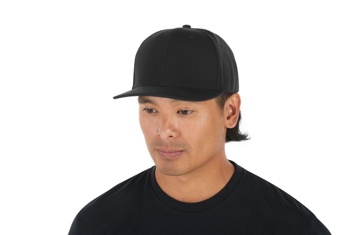 recycled-poly-classic-6-panel-hat-e5 WebPDP-HAT001002_Recycled_Poly_Classic_6Panel_Hat_Black_Studio_Harper_Studios_0723_Side_2__HAT001002OS.jpg