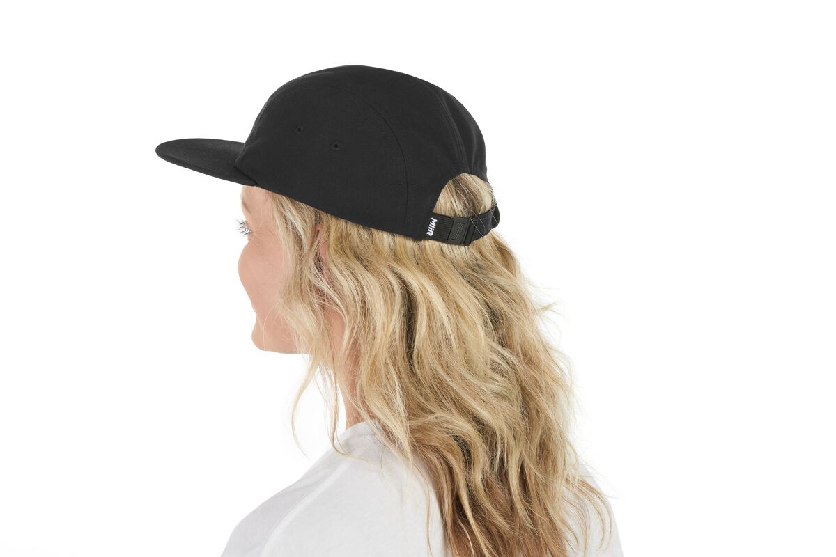 recycled-poly-flat-brim-5-panel-hat-z7 WebPDP-HAT003002_Recycled_Poly_Flat_Brim_5Panel_Hat_Black_Studio_Harper_Studios_0723_Side_2__HAT003002OS.jpg