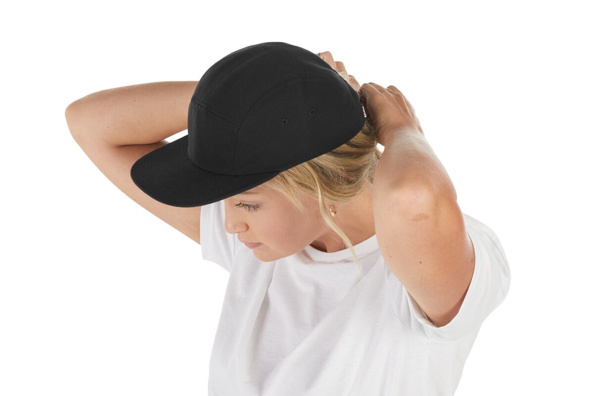 recycled-poly-flat-brim-5-panel-hat-z7 WebPDP-HAT003002_Recycled_Poly_Flat_Brim_5Panel_Hat_Black_Studio_Harper_Studios_0723_Side_4__HAT003002OS.jpg